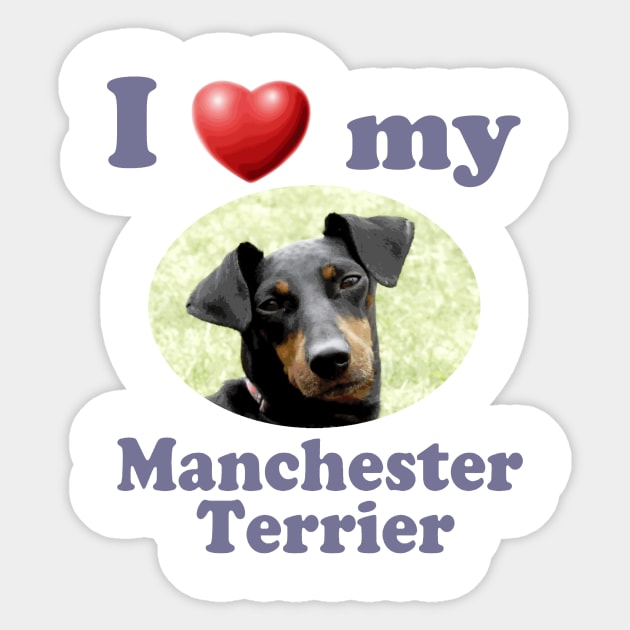 I Love My Manchester Terrier Sticker by Naves